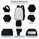 Hippie Van Quilted Backpack With Black Strap QV01
