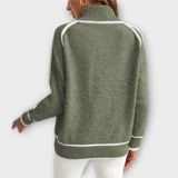 Kristin - Luxus olívazöld kötött pulóver