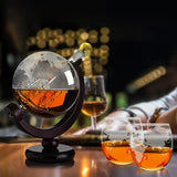 Világtérkép szett: whiskyüveg és pohár