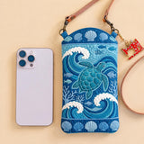 A tengerparti teknős steppelt vékony telefonos crossbody táska LD12
