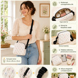Virágmintás patchwork steppelt keresztpántos táska