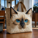 Kék szemű macska steppelt tote táska