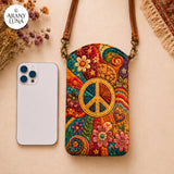 Boho békejel steppelt telefontáska