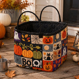 Halloween patchwork tárolókosár