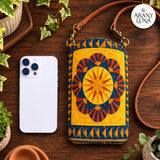 Boho mintás steppelt telefontáska