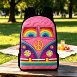 Hippie Van Quilted Backpack With Black Strap QV01
