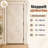 Tök és fekete macska steppelt ajtódísz