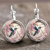 Üvegkupolás kolibris ékszergarnitúra