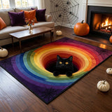 Halloween fekete macska 3D lyukhatású szőnyeg