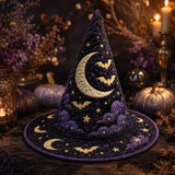 Égi hold és denevérek mintás steppelt halloweeni kalap