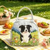 Aranyos border collie kutyás steppelt uzsonnás táska