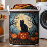 Halloween szezon fekete macskás steppelt szennyestartó