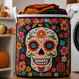 Mexikói virágmintás Calavera steppelt szennyeskosár