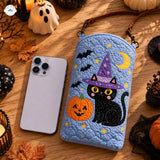 Halloween Fekete Macska Steppelt Vékony Keresztpántos Telefontáska LV25