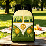 Vintage Van Life Quilted Backpack With Black Strap QV02