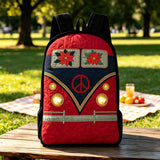 Christmas Bus Quilted Backpack With Black Strap QV08