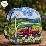 Vintage Red Truck Quilted Backpack TG08
