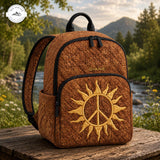 Sun Peace Sign Personalized Quilted Backpack TN12