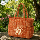 Boho Nap Több zseb Steppelt tote táska TN01