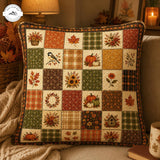 Őszi patchwork steppelt párnahuzat