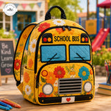 Floral School Bus Quilted Backpack TP04