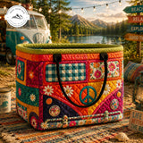 Kempingautó quiltmintás tárolókosár TP03