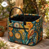 Boho virágos steppelt tároló kosár TP57