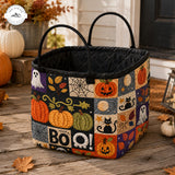 Vintage patchwork Halloween varrott tárolókosár TP62