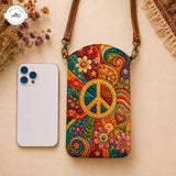 Boho békejel steppelt telefontáska