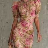 Rosalie™ | Maxi Ruha Vintage Rózsanyomattal