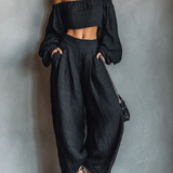 Tess™ - Off-Shoulder-Set mit Weitem Hosen