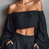 Tess™ - Off-Shoulder-Set mit Weitem Hosen
