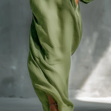 Anika | Zöld Off-Shoulder Puff Sleeve Maxi Ruha