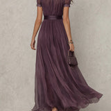Ashley | Vintage Elegáns Chiffon Maxi Ruha