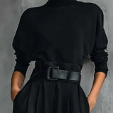 Lisa™ - Schwarzes 2-teiliges Set mit Gürtel