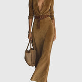 Juline™ | Suèdelook Maxi Ruha Reverssel